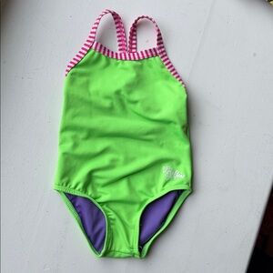 Dolfin Girls' One-Piece Swimsuit neon green Size 3T